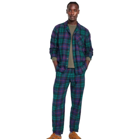 Old Navy Pants Old Navy Green Tartan Plaid Pajama Set Mens L